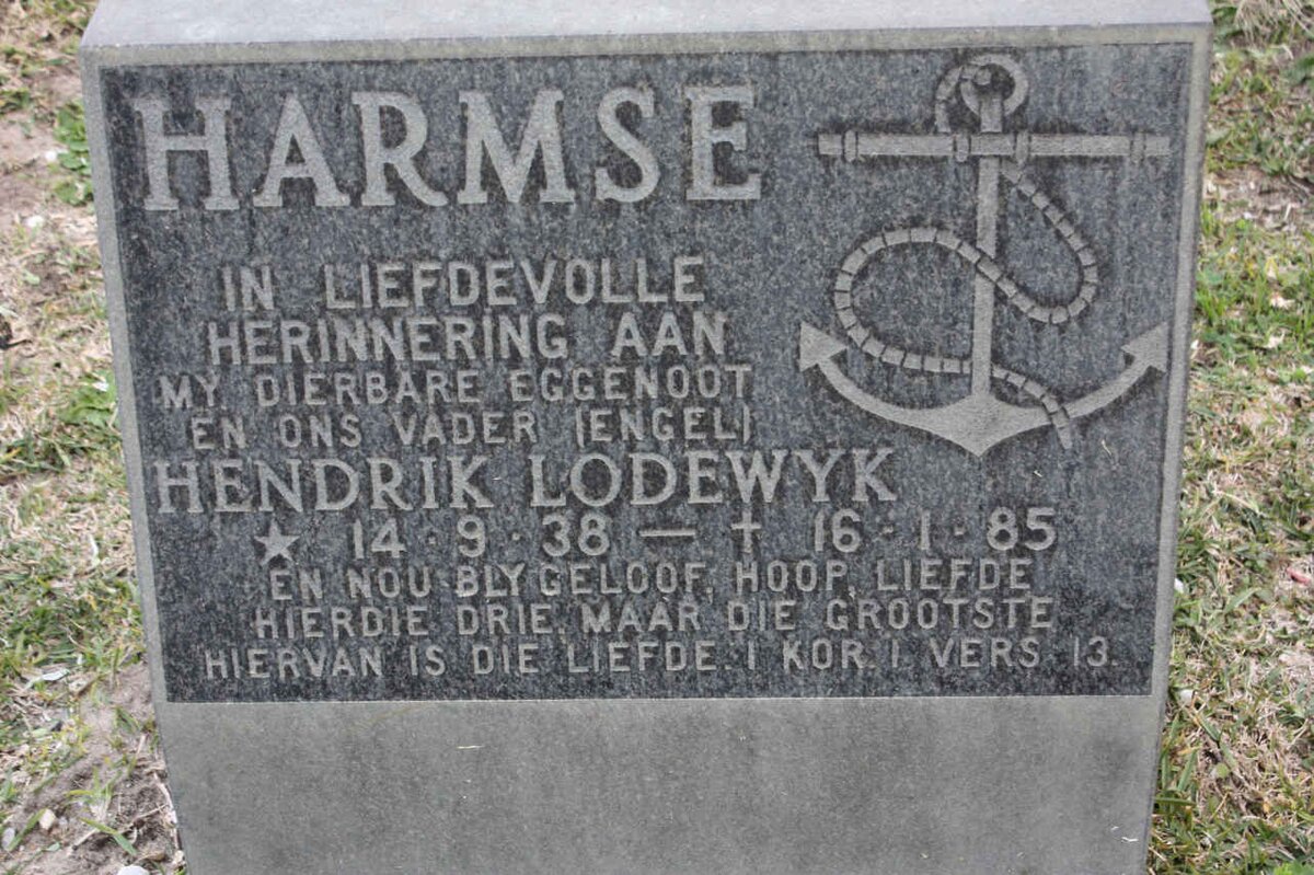 HARMSE Hendrik Lodewyk 1938-1985