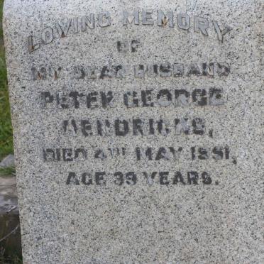 HENDRICKS Peter George  -1951