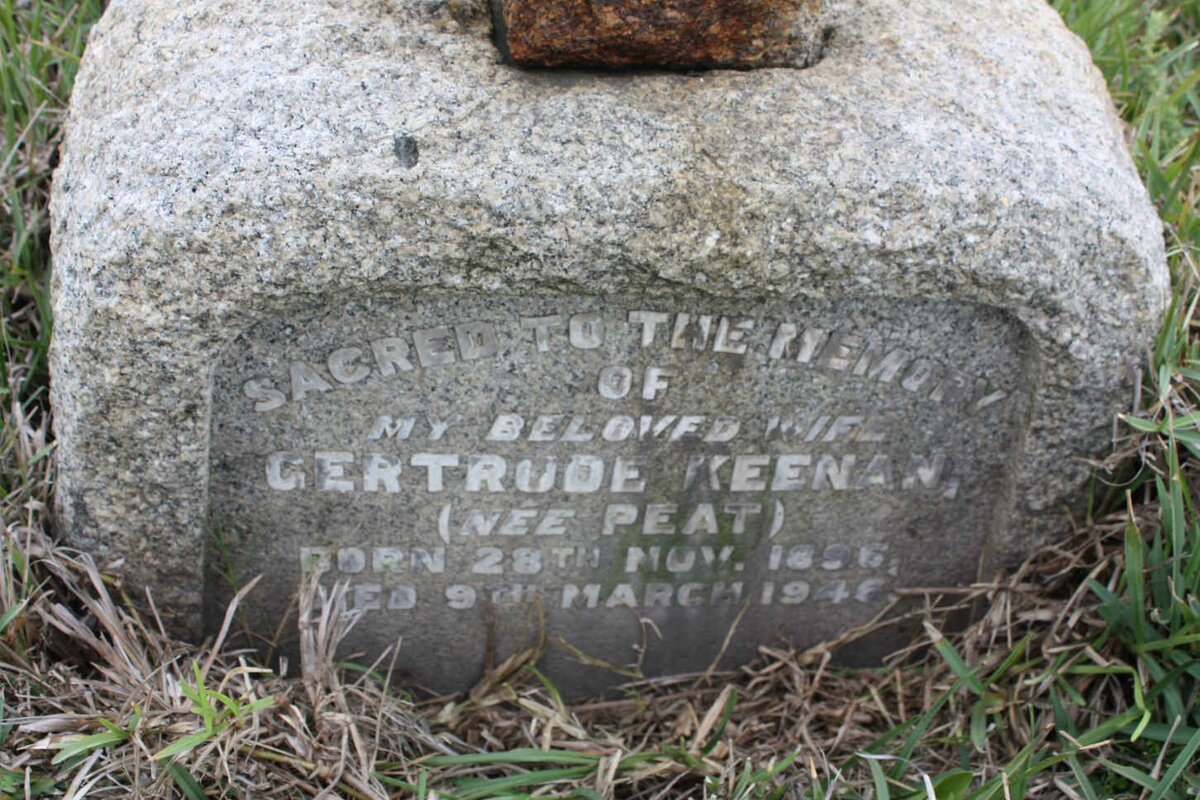 KEENAN Gertrude nee PEAT 1856-1946