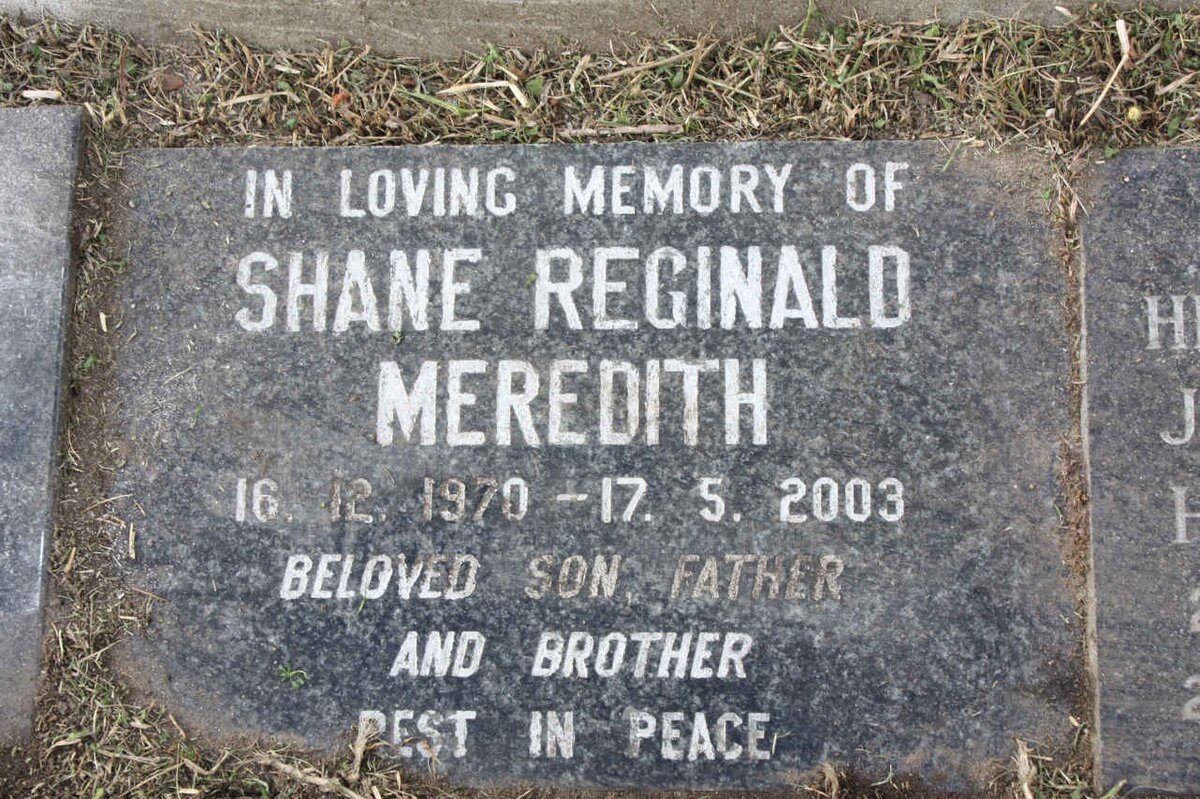 MEREDITH Shane Reginald 1970-2003