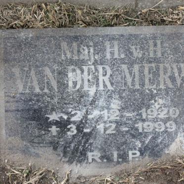 MERWE H.v.H., van der 1920-1999