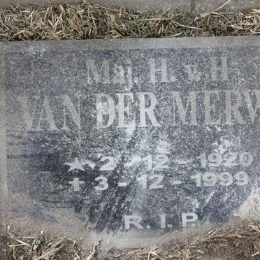MERWE H.v.H., van der 1920-1999