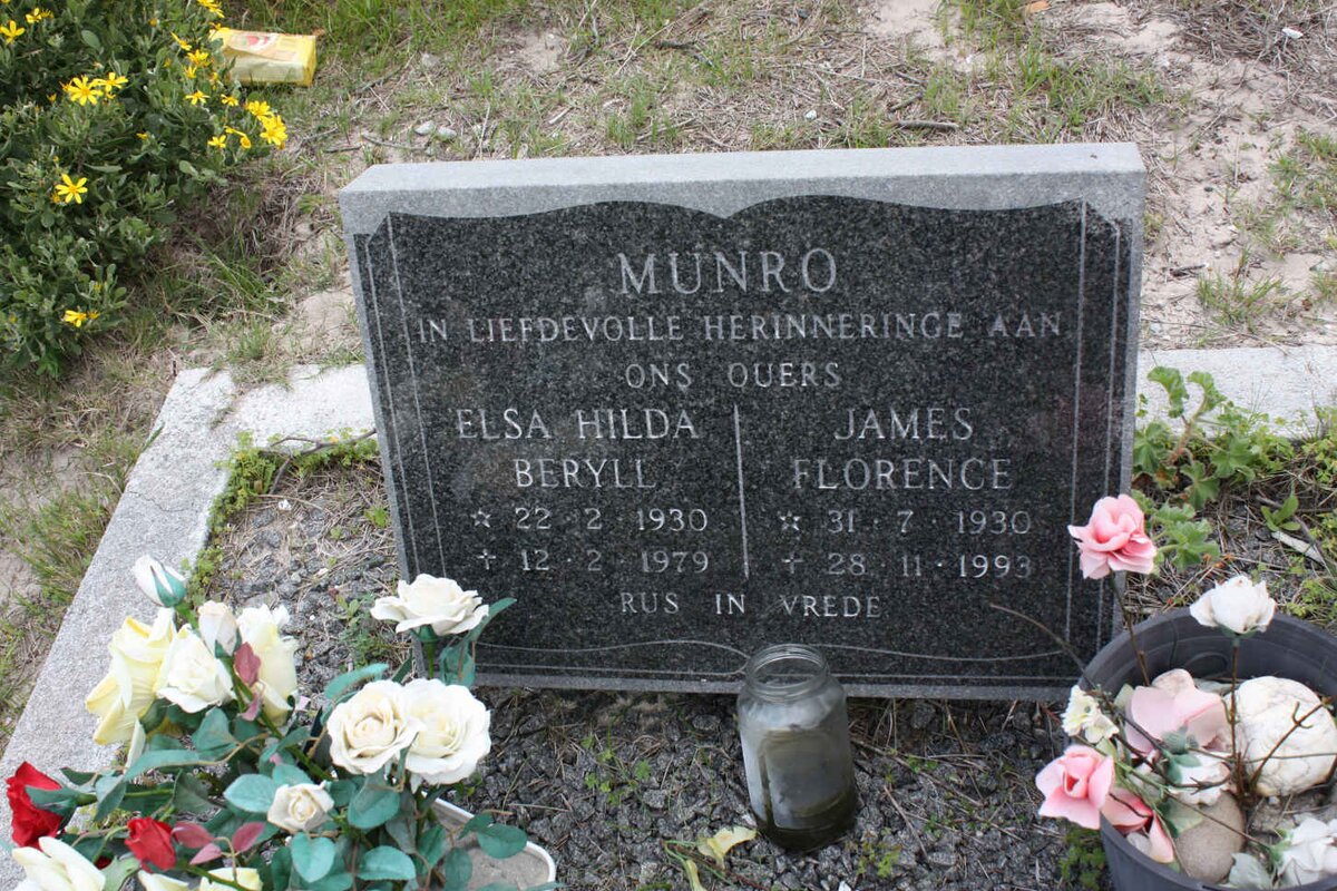 MUNRO James Florence 1930-1993 &amp; Elsa Hilda Beryll 1930-1979