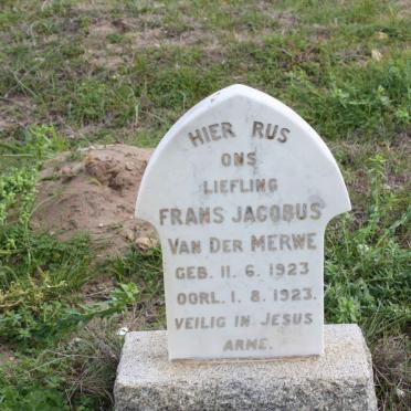 MERWE Frans Jacobus, van der 1923-1923