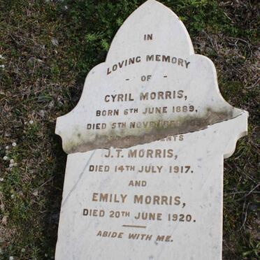MORRIS Cyril 1889-1936 :: MORRIS J.T. -1917 :: MORRIS Emily -1920