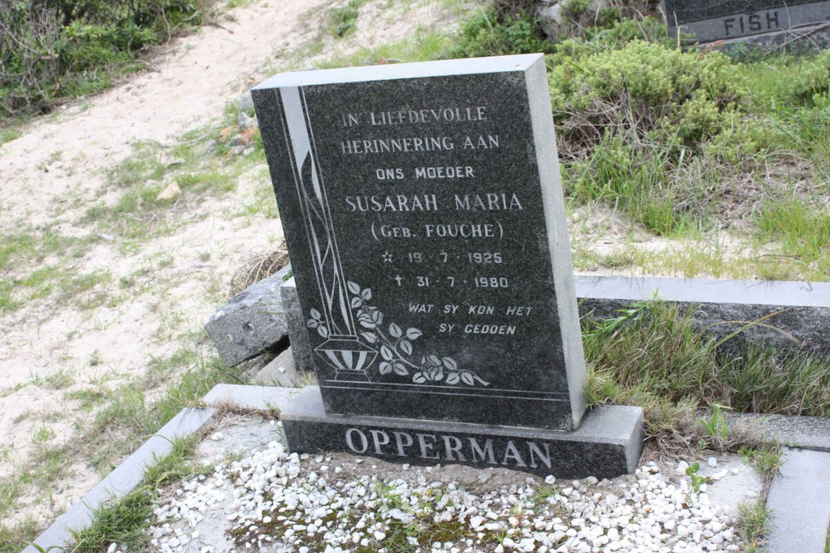 OPPERMAN Susarah Maria nee FOUCHE 1925-1980