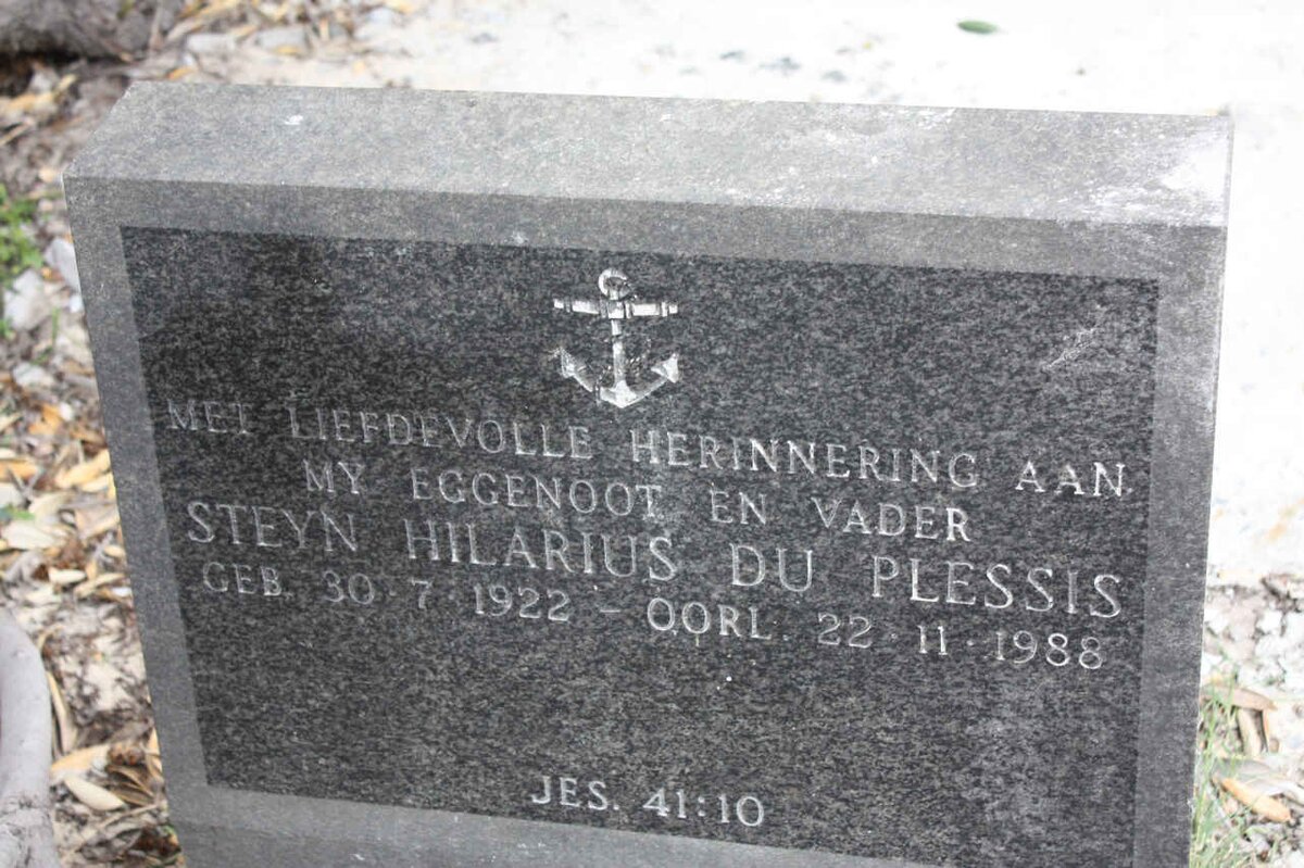 PLESSIS Steyn Hilarius, du 1922-1988
