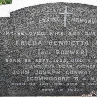 RICE John Joseph Conway 1910-1968 &amp; Frieda Henrietta BOUWER 1908-1962