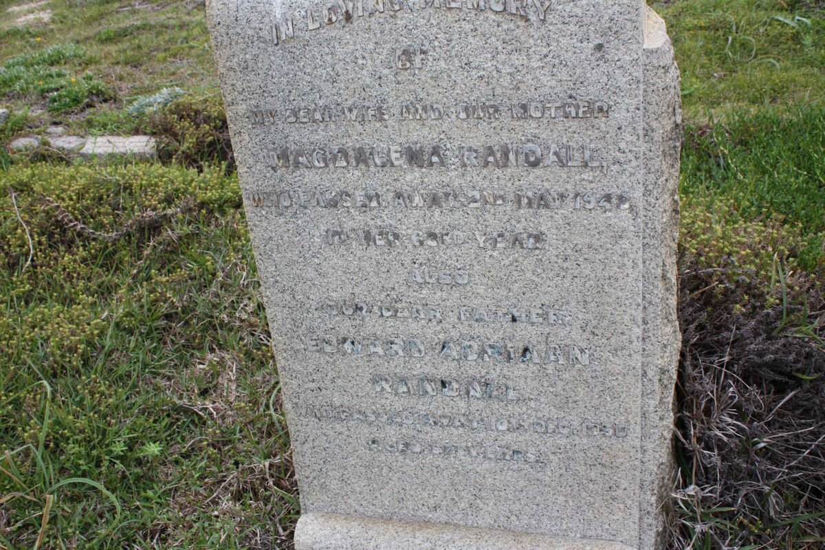 RANDALL Edward Adriaan -1950 &amp; Magdalena -1946