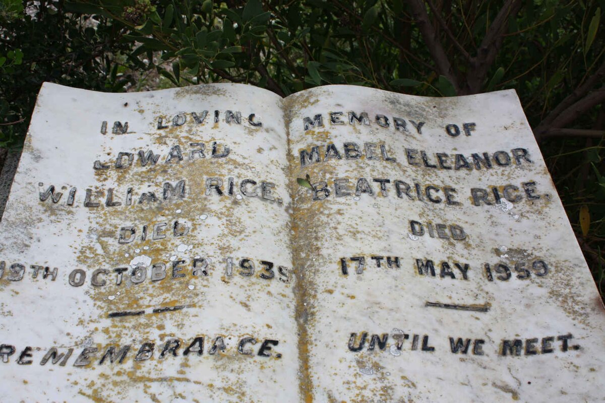 RICE Edward William -1935 &amp; Mabel Eleanore Beatrice -1959