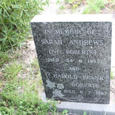 ROBERTS Harold Frank -1967 :: ANDREWS Sarah nee ROBERTS -1952