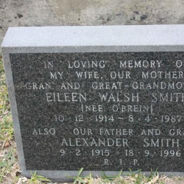 SMITH Alexander 1915-1996 &amp; Eileen Walsh O'BRIEN 1914-1987