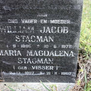 STAGMAN William Jacob 1895-1976 &amp; Maria Magdalena VISSER 1897-1960