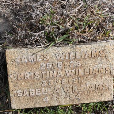 WILLIAMS James -1926 :: WILLIAMS Christina -1951 :: WILLIAMS Isabella -1954