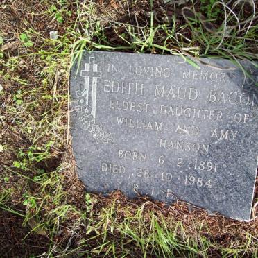 BACON Edith Maud nee HANSON 1891-1984