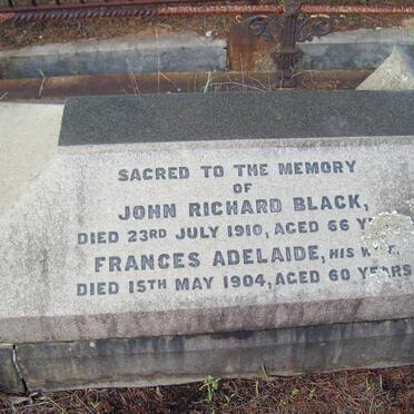 BLACK John Richard -1910 &amp; Francis Adelaide -1904