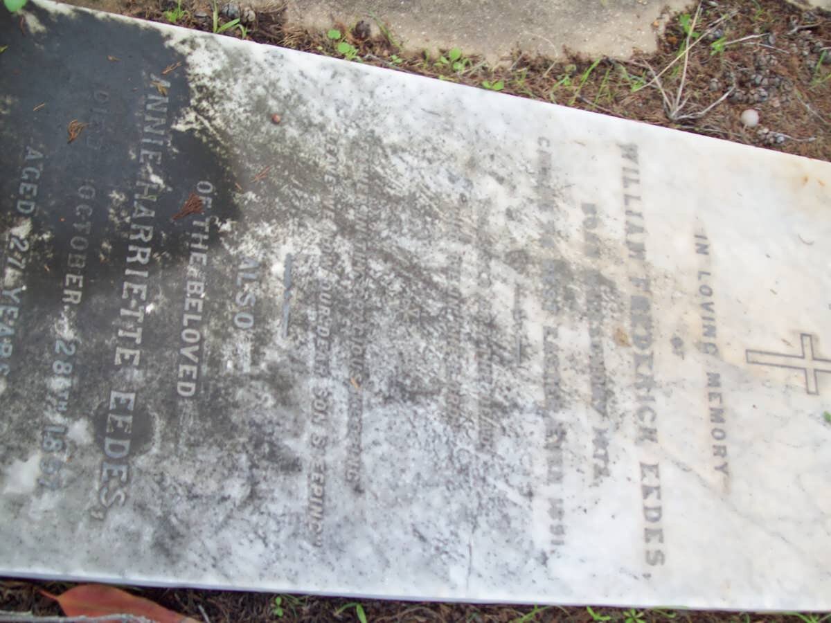 EEDES William Frederick -1891 &amp; Annie Harriette -1897