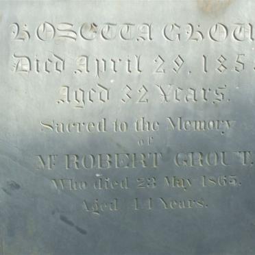 GROUT Robert -1865 &amp; Rosetta -1859