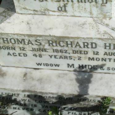 HIDE Thomas Richard 1862-1910