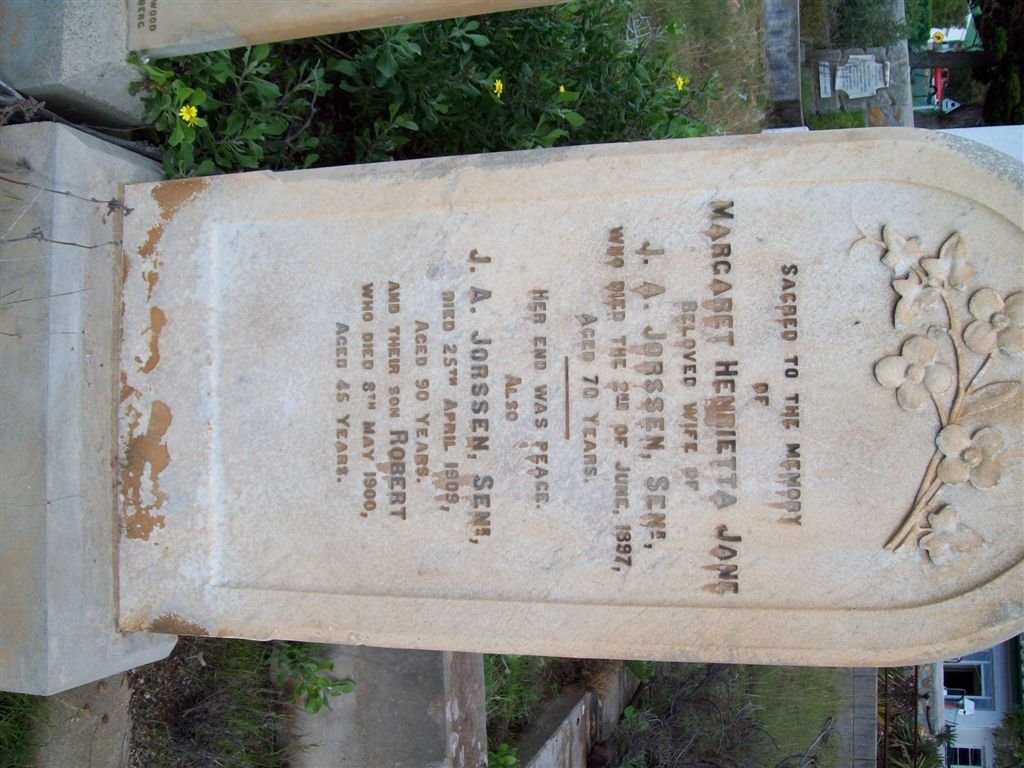 JORSSEN J.A. -1909 &amp; Margaret Henrietta Jane -1897 :: JORSSEN Robert -1900