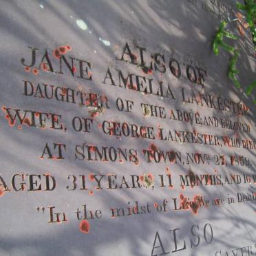 LANKESTER Jane Amelia nee SAYERS  -1869 :: SAYERS William Adam 1804-1879