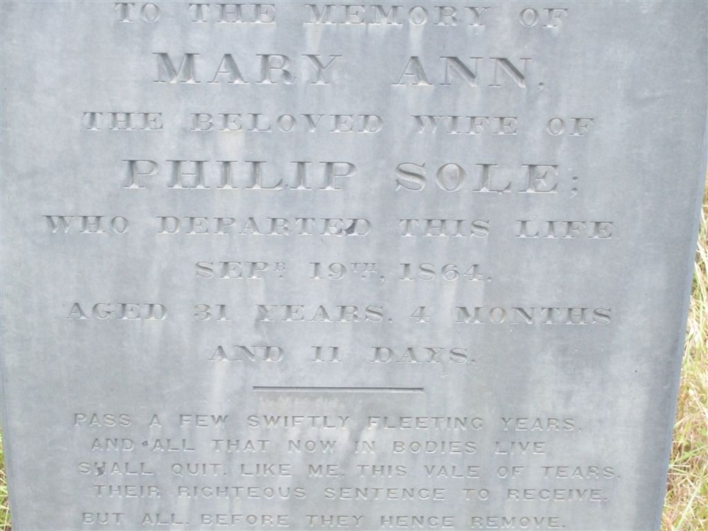 SOLE Mary Ann -1864