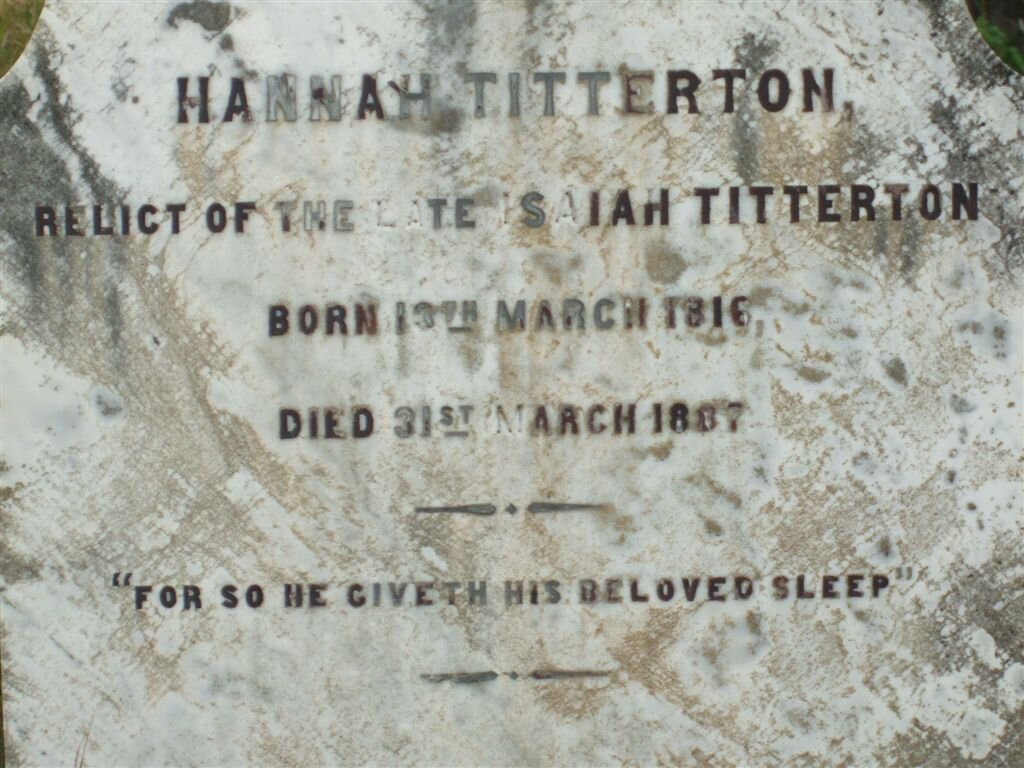 TITTERTON Hannah 1816-1887