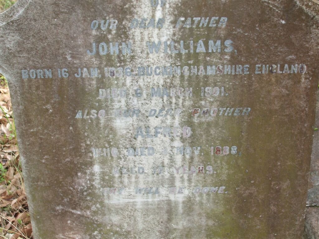 WILLIAMS John 1836-1901 :: WILLIAMS Alfred -1888