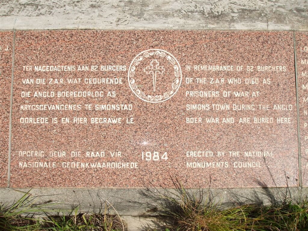Monument in memory of the Boer Prisoners of War at Simonstown who died during the Anglo-Boer War 1899-1902 and buried here_3