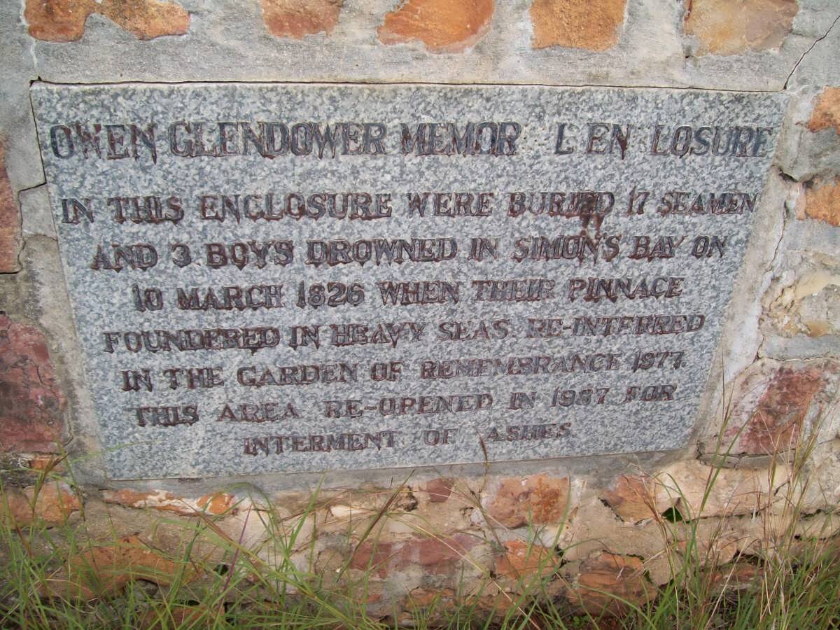 1. Memorial enclosure for H.M.S. OWEN GLENDOWER 1826