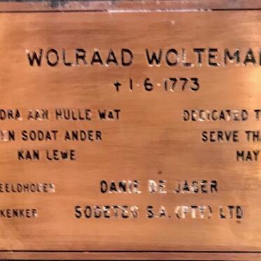 WOLTEMADE Wolraad 17??-1773