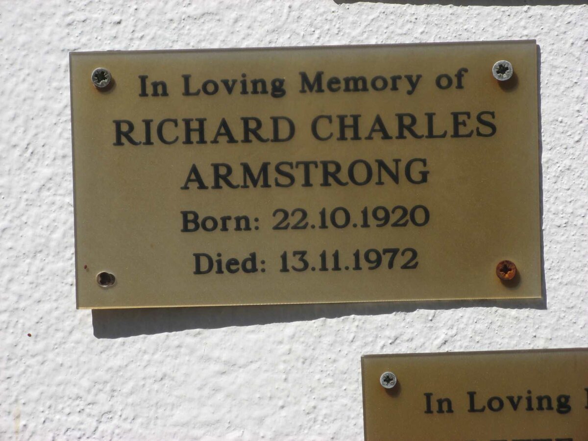 ARMSTRONG Richard Charles 1920-1972