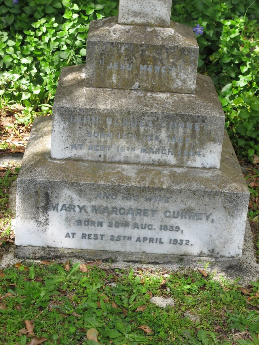 CURREY John Blades 1829-1904 &amp; Mary Margaret 1839-1932