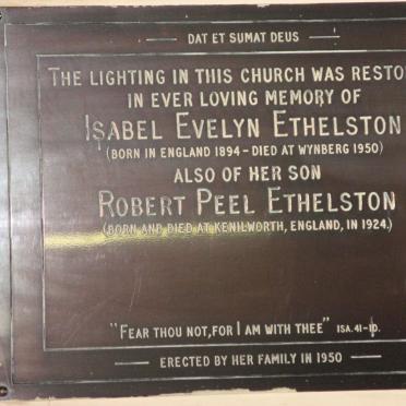 ETHELSTON Isabel Evelyn 1894-1950 :: ETHELSTON Robert Peel -1924