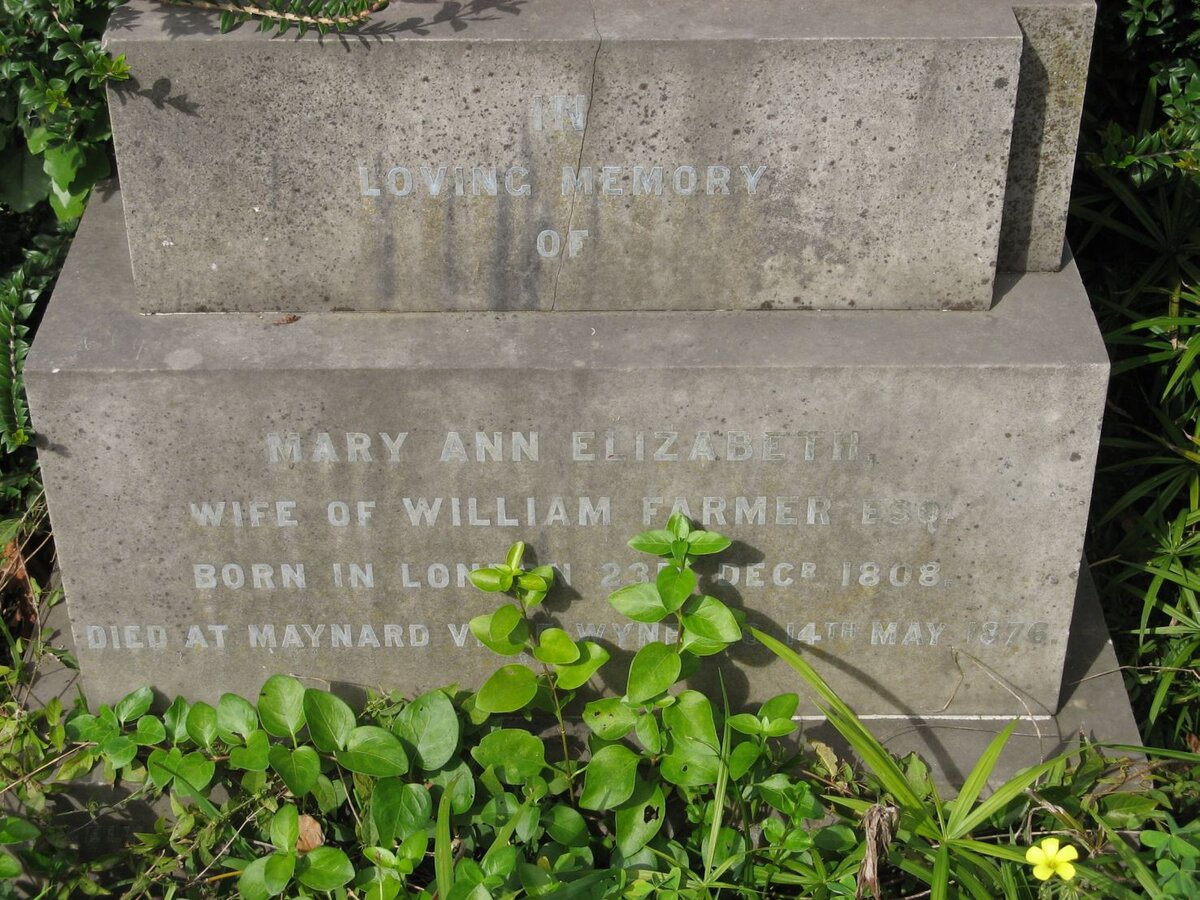 FARMER Mary Anne Elizabeth 1808-1876