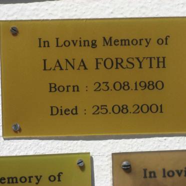 FORSYTH Lana 1980-2001