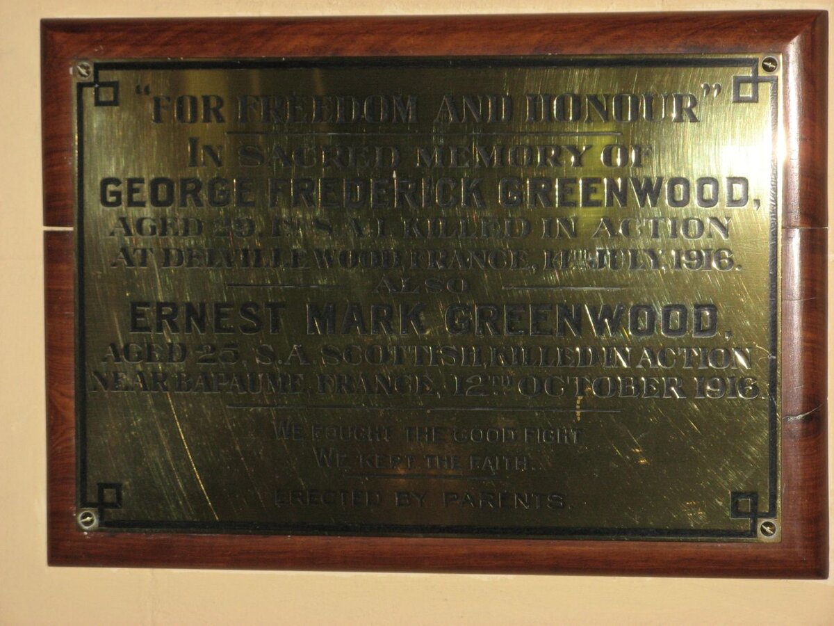 GREENWOOD George Frederick -1916 :: GREENWOOD Ernest Mark -1916