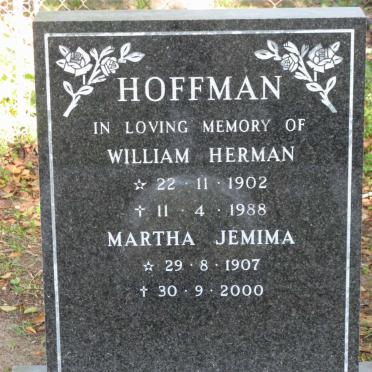 HOFFMAN William Herman 1902-1988 &amp; Martha Jemima 1907-2000