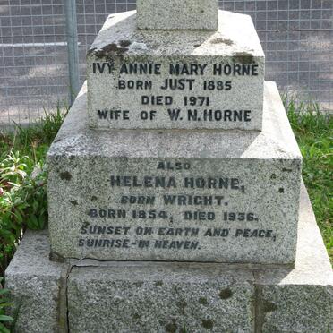 HORNE Helena nee WRIGHT 1854-1936 :: HORNE Ivy Annie Mary 1885-1971