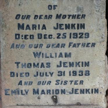 JENKIN William Thomas -1938 &amp; Maria -1929 :: JENKIN Emily Marion