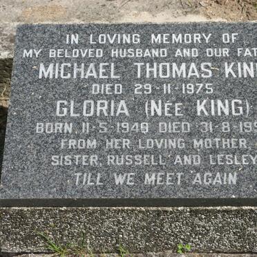 KING Michael Thomas -1975 &amp; Gloria KING 194?-1996