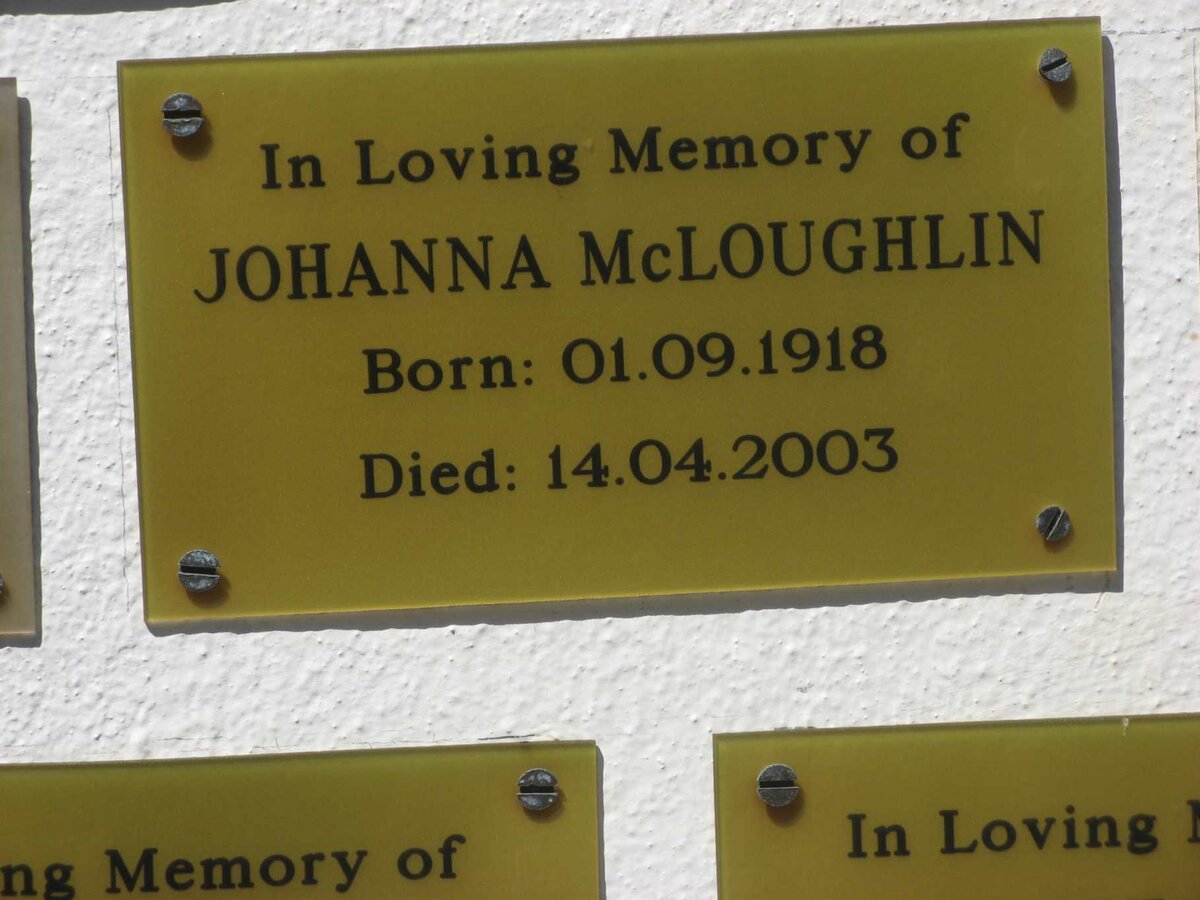 McLOUGHLIN Johanna 1918-2003