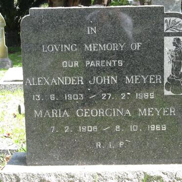 MEYER Alexander John 1903-1969 &amp; Maria Georgina 1906-1969