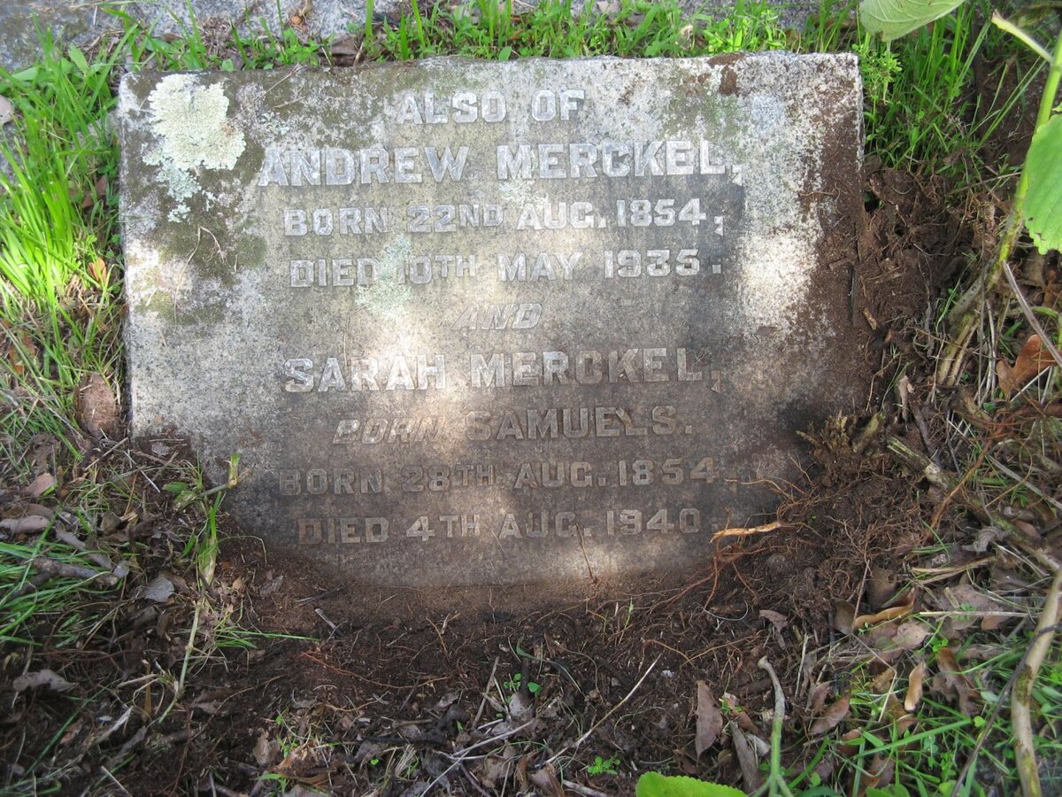 MERCKEL Andrew 1854-1935 &amp; Sarah SAMUELS 1854-1940