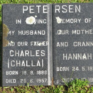 PETERSEN Charles -1888-1957 &amp; Hannah 1888-1981