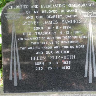 SAMUELS Sydney James 1924-1965 &amp; Helen Elizabeth 1926-1993