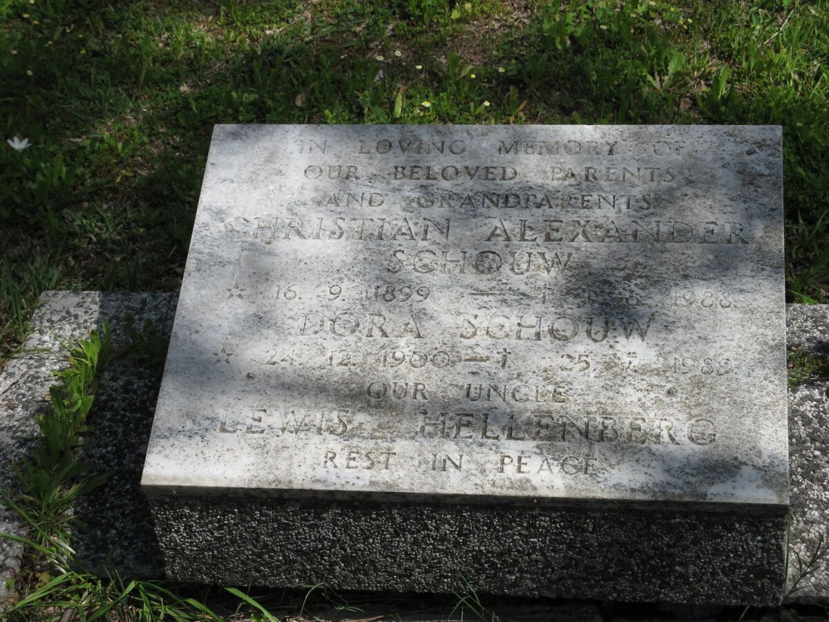 SCHOUW Christian Alexander 1899-1988 &amp; Dora 1900-1989 :: HELLENBERG Lewis