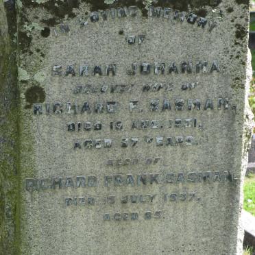 SASMAN Richard Frank -1937 &amp; Sarah Johanna -1931