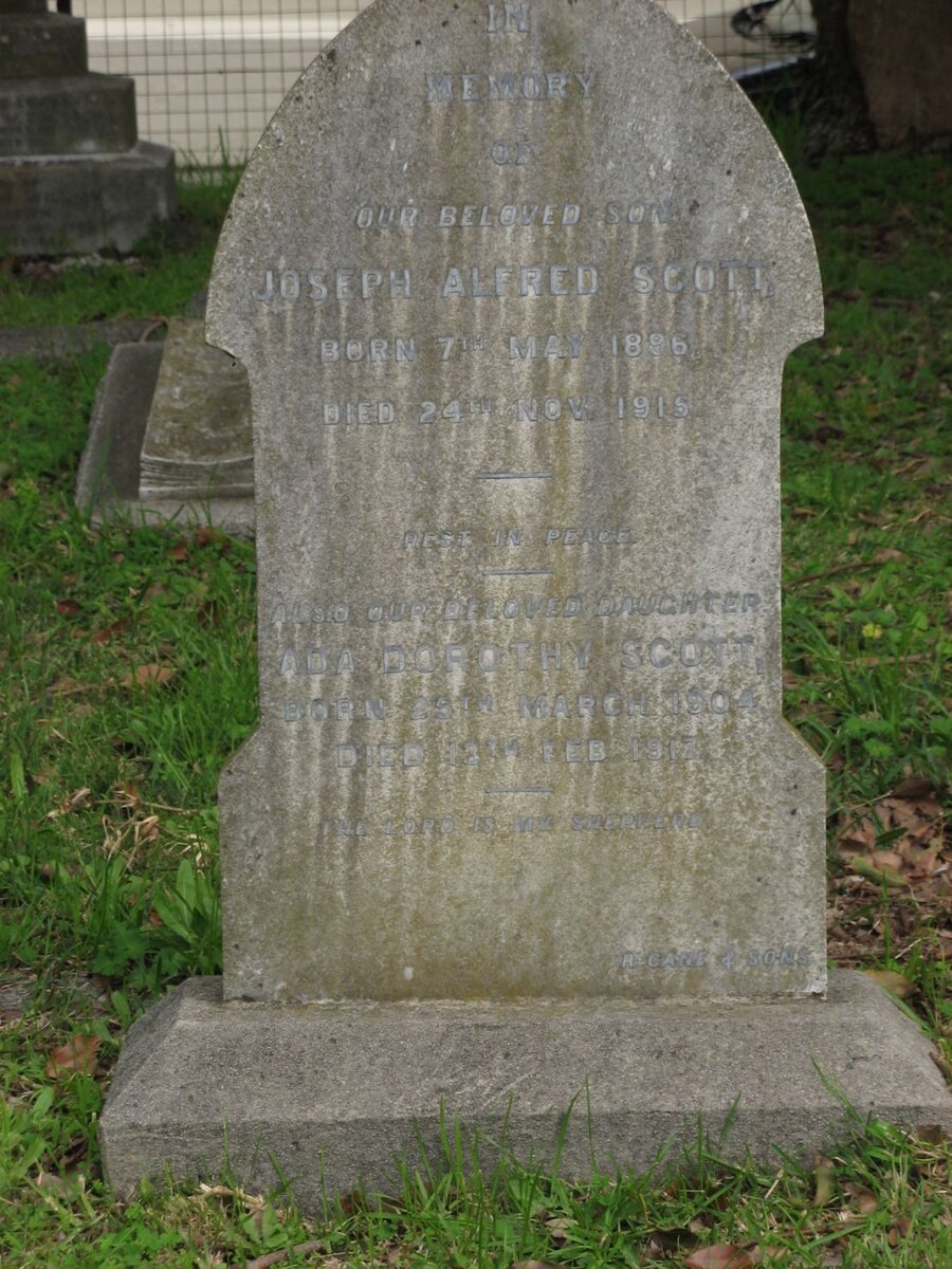 SCOTT Joseph Alfred 1896-1915 :: SCOTT Ada Dorothy 1904-1917