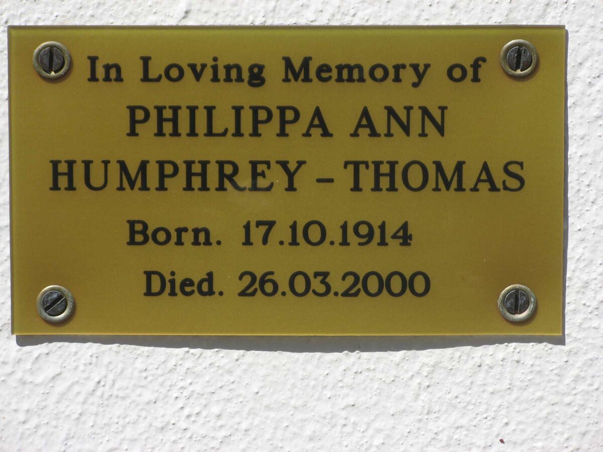 THOMAS Philippa Ann, HUMPHREY 1914-2000